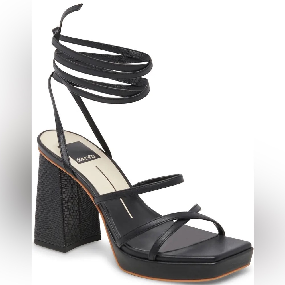 Dolce Vita Amanda Wrap Up Strappy Heel Black Size 8